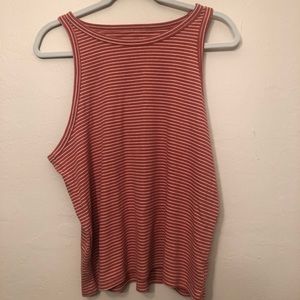 Coral Striped Tank Top